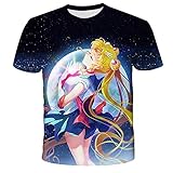 NICHIYO Sailor Moon T-Shirt Unisex 3D Druck Sommer Rundhalsausschnitt...