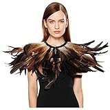 keland Gothic Feder Achselzucken Schalkragen Halskette Halloween...