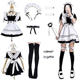 Mizijia 8Pcs Sets French Maid Kostüm Cosplay Kleid, Klassisches...