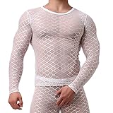 shengli Herren Transparent Mesh Shirt Unterwäsche Netz Oberteil Slim...