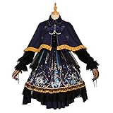 Rubyonly Dark Gothic Lolita Frauen Widder Druck OP-Kleid-Lange...