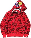 PADOLA Jungen Kapuzenpullover Bape Shark Hoodie 3D Camouflage Druck...