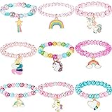 9 Stück Bunte Einhorn Armband Mädchen Einhorn Armbänder Regenbogen...