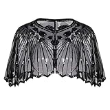 YEBIRAL 1920s Retro Schal Damen Pailletten Umschlagtücher Stola für...