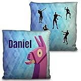 LolaPix Benutzerdefiniertes quadratisches Kissen mit Namen. Geschenk...