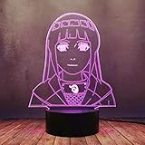 Lamchim Hinata Hyuga 16 Farben 3D LED Nachtlicht, Sasuke Kakashi...
