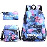 Muchable 3 Stück/Set Lilo Stitch bedrucktes Rucksack-Set mit...