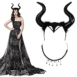 FORMIZON Königin Hörner Teufel Kopfschmuck mit Gothic Spitze...