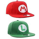 True heads Rot Super Mario und Grün Luigi Snapback Baseballkappe