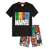Marvel Schlafanzug Jungen Kurz Kinder Pyjama Set Schlafanzüge für...
