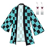 Alaiyaky Demon Slayer Cosplay Kimono, Tanjirou Cosplay Kostüm Demon...