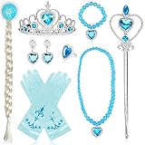 BARAKYEG Prinzessin Kostüme Zubehör,8 Stück Elsa kostüm...
