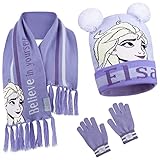 Die Eiskönigin Mütze Schal und Handschuh Sets Kinder Mädchen Winter...