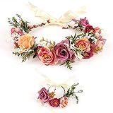 Blumenkranz Blume Krone Stirnband, Rose Braut Haarschmuck mit...