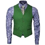 Nofonda Herren Joker Kostüm Hemd Weste Krawatte Anzug Outfit Set...