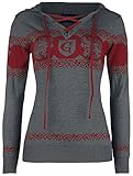 Harry Potter Gryffindor Frauen Kapuzenpullover dunkelgrau/rot S