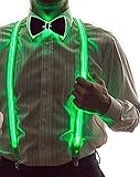 IVEOPPE Leuchtende LED Hosenträger Herren und Fliege - LED Rave...