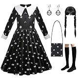 LZH Wednesday Addams Dress for Kids Girls Addams Family Cosplay...