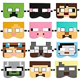 YCWSSB Miner - Pixel Masken, 12 Pcs Maske Halloween Kinder, Halbmasken...