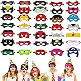 Superhelden Masken, 35 Stück Filz Superhero Cosplay Party Masken...
