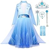 Snyemio Kinder Mädchen Prinzessin Elsa Kostüm Kleid Weihnachten...