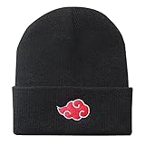 Hapyshop Beanie Mütze, Akatsuki Mütze Strickmütze, Anime Stickerei...