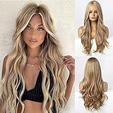 HAIRCUBE Lange lockige braun Perücke mittlere Teilung Perücken...