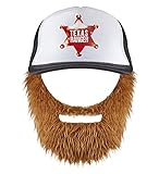 shoperama Chuck Norris Texas Ranger Basecap mit Bart Cap Mütze Hut...