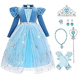 FYMNSI Mädchen ELSA Kleid Eiskönigin Prinzessin Schneekönigin...