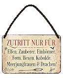 Zutritt nur für Elfen Zauberer Einhörner Feen Hexen Kobolde...