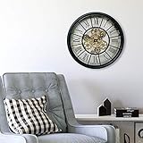K&L Wall Art Alenio Große Vintage Metall Glas Wanduhr in XXL mit...