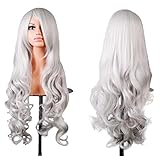 Doramior ® 32'80cm Spiral Curly Cosplay Perücke (Weiß)