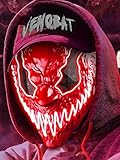 Venobat LED Halloween Maske, Gruselige Leuchtmaske für Männer Frauen...