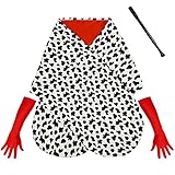Geplaimir Cruella Kostüm für Damen Kinder Scarf für Cruella Deville...