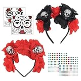 LOPITIN 2STK Dia De Los Muertos Haarreif Halloween Kopfschmuck mit Day...