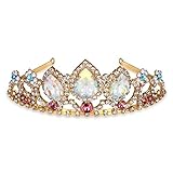 Pretty Rapunzel Tiara Aurora Borealis Stein Sparkly Gold Tiara...