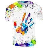 Geilisungren Herren Basic Rundhalsausschnitt Kurzarm T-Shirts Bunt...