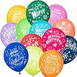 ZQBB Geburtstag Luftballons Bunt Ballons aus Latex mit Happy Birthday...