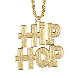 Boland 64409 - Halskette Hip Hop, Collier mit Anhänger, Gold, Kette,...