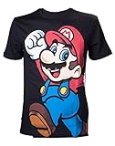 Nintendo Herren T-Shirt Super Mario Mehrfarbig (Schwarz)- X-Small