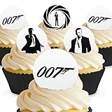 12 x Vorgeschnittene und Essbare James Bond Kuchen Topper...