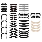 48 Stück Selbstklebend Schnurrbart Bart, Schnurrbart Zum Ankleben...