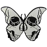 Aufnäher, bestickt, Design: Der Schädel-Schmetterling, zum...