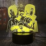 3D Anime Figur Optische Täuschung Nachtlicht Hatake Kakashi Uzumaki...