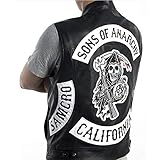 Sleeveless Stickerei Leder Rock Punk Weste Cosplay Kostüm Schwarz...