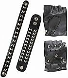 Widmann 7126K - Biker Set, Handschuhe, Armbänder, Halsband, mit...