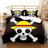 Revna Anime bettwäsche Set Bettbezug Kinderbettwäsche 135x200 cm 3D...
