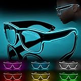 Ainiv LED Leuchtbrille, Led Brille, Kabellos Party Brille, LED Party...