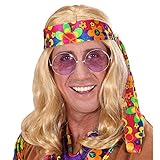 Widmann - Perücke Hippie Dude, blond, Flower-Poser, Kunsthaar,...