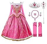 JerrisApparel Mädchen Prinzessin Spitze Kleid Rosa Schulterfrei Party...